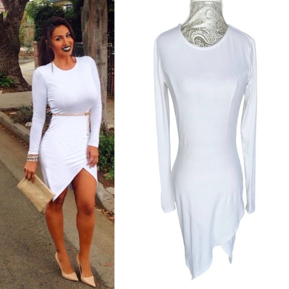 Sexy ASOS Stretch White Bodycon Women's  Dress Summer Party Cocktail Size 6